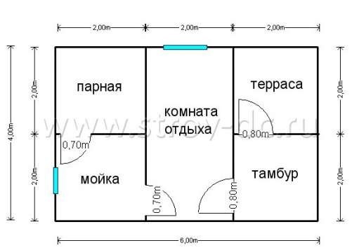 Готовая баня Б21 – планировка проекта 1