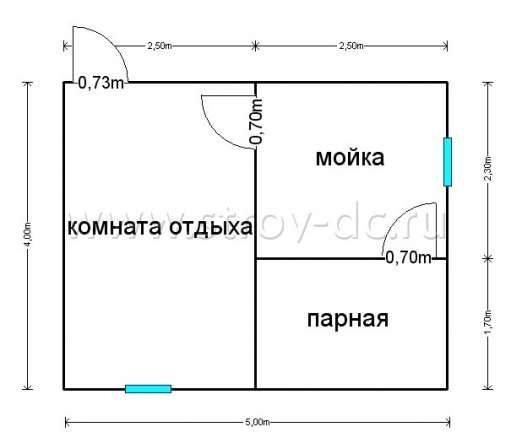 Готовая баня Б25 – планировка проекта 1