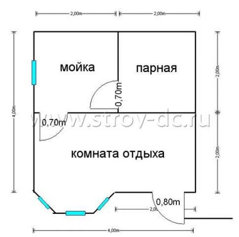 Готовая баня Б29 – планировка проекта 1
