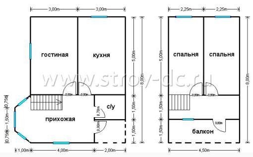 Готовый дом Д74 – планировка проекта 1