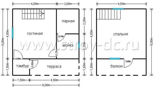 Готовый дом Д76 – планировка проекта 1