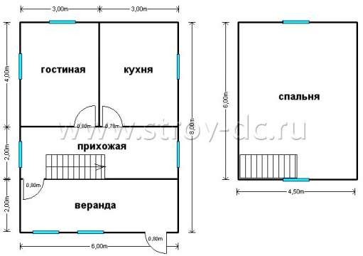 Готовый дом Д96 – планировка проекта 1