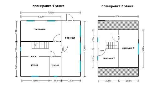 Готовый дом Д12 – планировка проекта 1