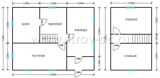 Готовый дом Д196 – планировка проекта 1