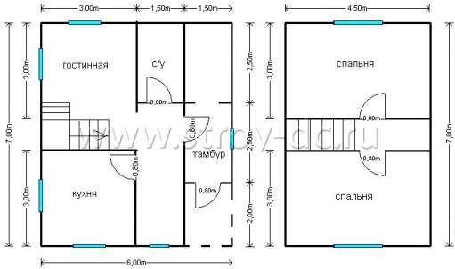 Готовый дом Д204 – планировка проекта 1
