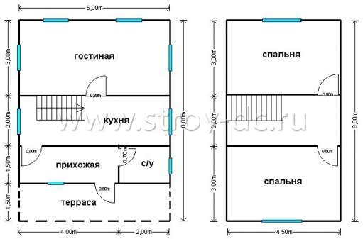 Готовый дом Д43 – планировка проекта 1