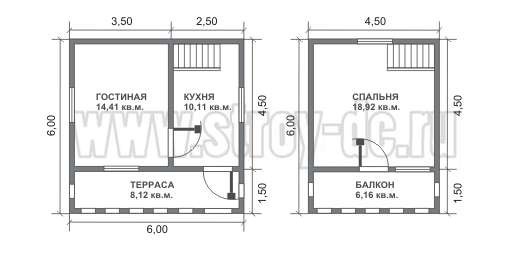 Готовый дом Д54 – планировка проекта 1