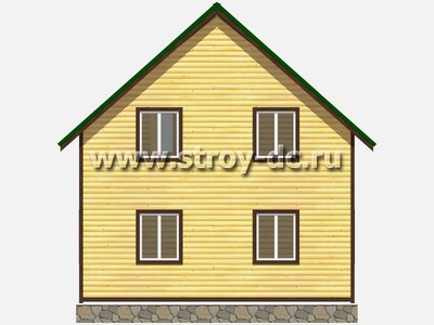 Каркасный дом, проект Д29, с мансардой, открытой террасой, балконом, полувальмовой крышей, крыльцом и двумя спальнями, размером 7х7,5 метров, площадью 84 квадратных метра - фото проекта 5