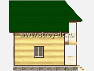 Каркасный дом, проект Д29, с мансардой, открытой террасой, балконом, полувальмовой крышей, крыльцом и двумя спальнями, размером 7х7,5 метров, площадью 84 квадратных метра - фото проекта 6
