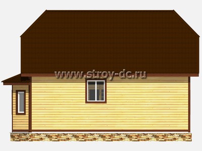 Каркасный дом, проект Д70, с мансардой, открытой террасой, эркером, полувальмовой крышей, крыльцом и четырьмя спальнями, размером 7х10 метров, площадью 105 квадратных метров - фото проекта 5