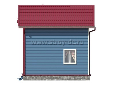 Каркасный дом, проект Д76, с террасой, балконом, многоскатной крышей, крыльцом и двумя спальнями, размером 6х6 метров, площадью 51,93 квадратный метр - фото проекта 6