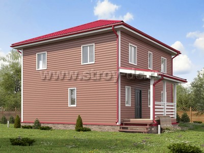 Каркасный дом, проект Д97, с террасой, многоскатной крышей и шестью спальнями, размером 9х11 метров, площадью 136,71 квадратных метров - фото проекта 3