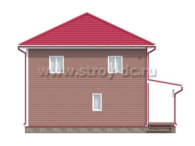 Каркасный дом, проект Д97, с террасой, многоскатной крышей и шестью спальнями, размером 9х11 метров, площадью 136,71 квадратных метров - фото проекта 6