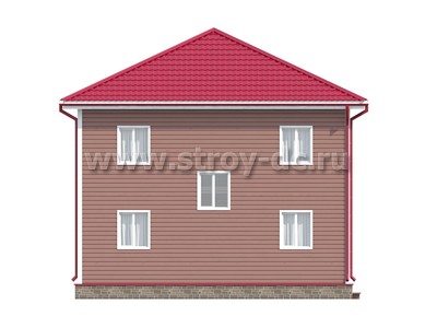 Каркасный дом, проект Д97, с террасой, многоскатной крышей и шестью спальнями, размером 9х11 метров, площадью 136,71 квадратных метров - фото проекта 7