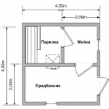 План 1. План бани размером 4×4
